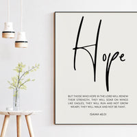 Isaiah 40:31, But those who hope in the Lord will renew their strength... Typography Art Print - Hope - Bible Verse - Uplifting - Inspire