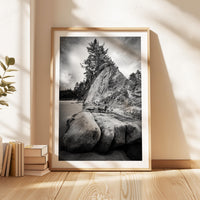 Bastendorff Beach, Oregon Coast Wall Art, Black and White Photography Print by Jessie Dysart