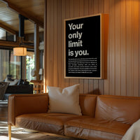 Your Only Limit Is You Print, Motivational, Inspirational, Office Decor, Gym Art, Entrepreneur Gift