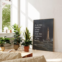 I am the master of my fate: I am the captain of my soul. William Ernest Henley Quote Typography Art Anton Melbye Lighthouse Painting, 1888