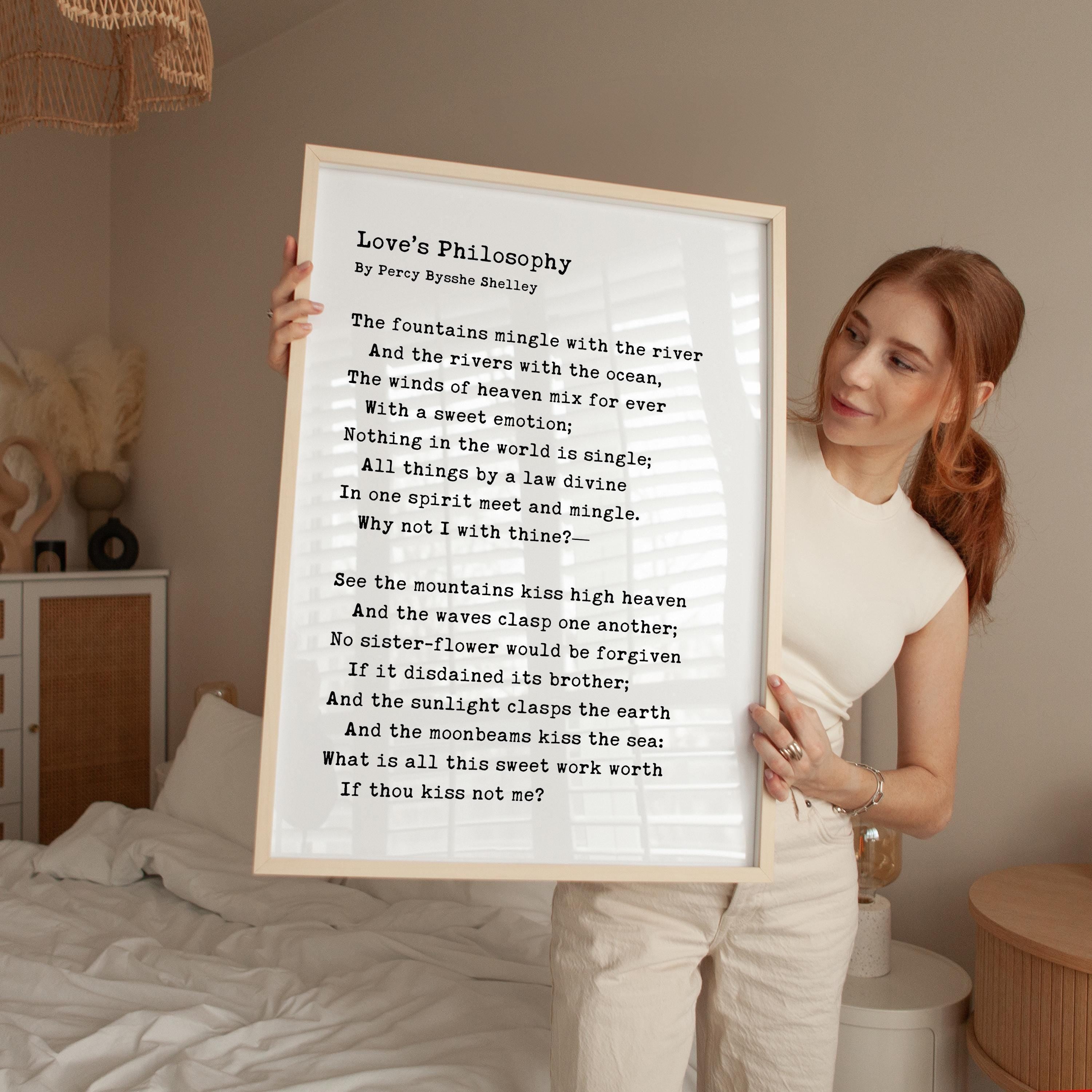 Love’s Philosophy Poem by Percy Bysshe Shelley • Typography Art Print • Love • Romance (1819)