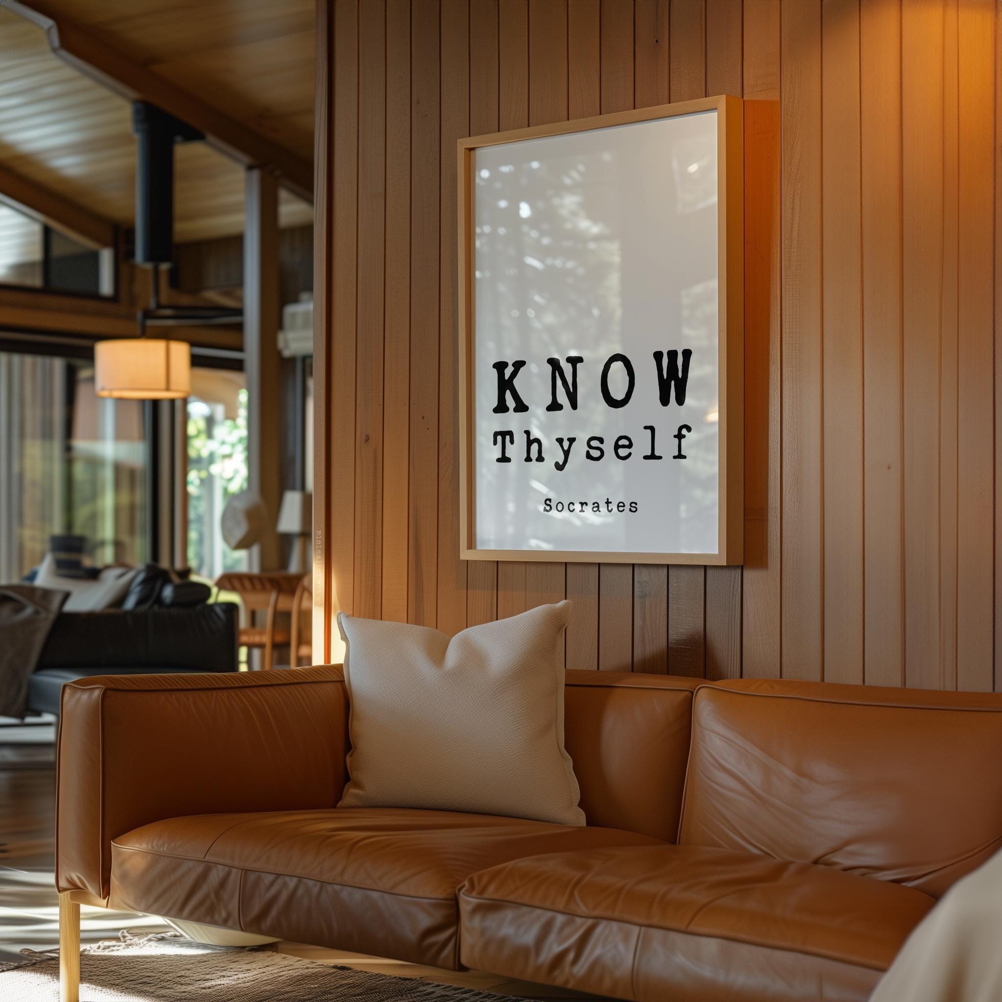 Know Thyself, Socrates Quote, Typography Art Print, Stoic Philosophy