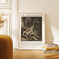Mary Shelley Frankenstein Quote Wall Art, “Oh! Be Men...” Engraving by W. Chevalier Print