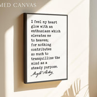 I Feel My Heart Glow Art Print, Mary Shelley Frankenstein Quote, Inspirational