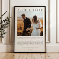 Personalized Wedding Anniversary Prayer with Photo and Names - Art Print