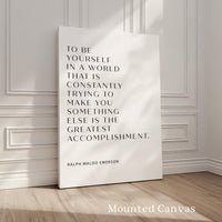 To Be Yourself Typography Print, Ralph Waldo Emerson Quote, Inspirational Wall Art