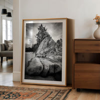 Bastendorff Beach, Oregon Coast Wall Art, Black and White Photography Print by Jessie Dysart