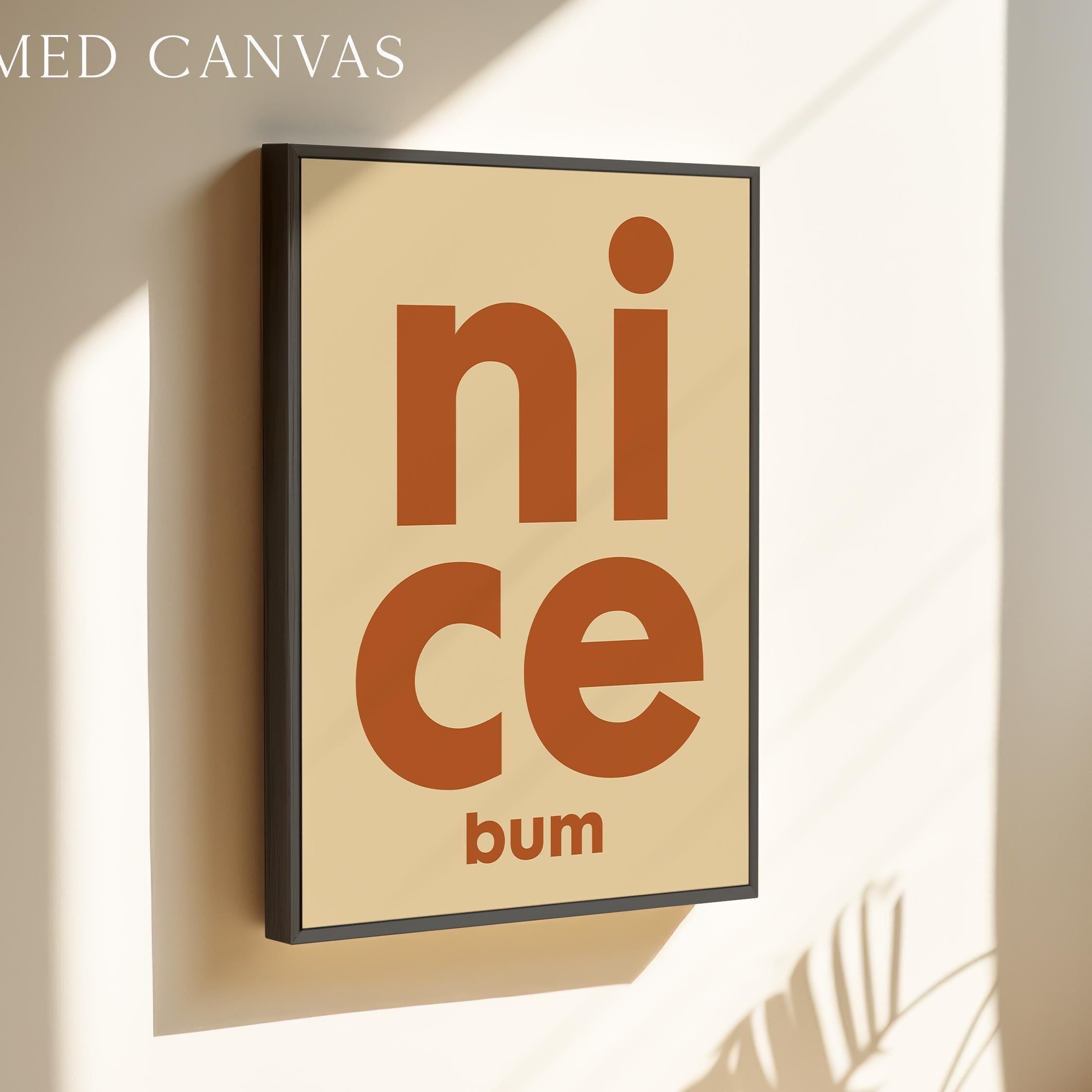 Nice Bum Typography Art Print, Mid•Century Modern, Bathroom Wall Art, Funny, Humor, Gift Idea