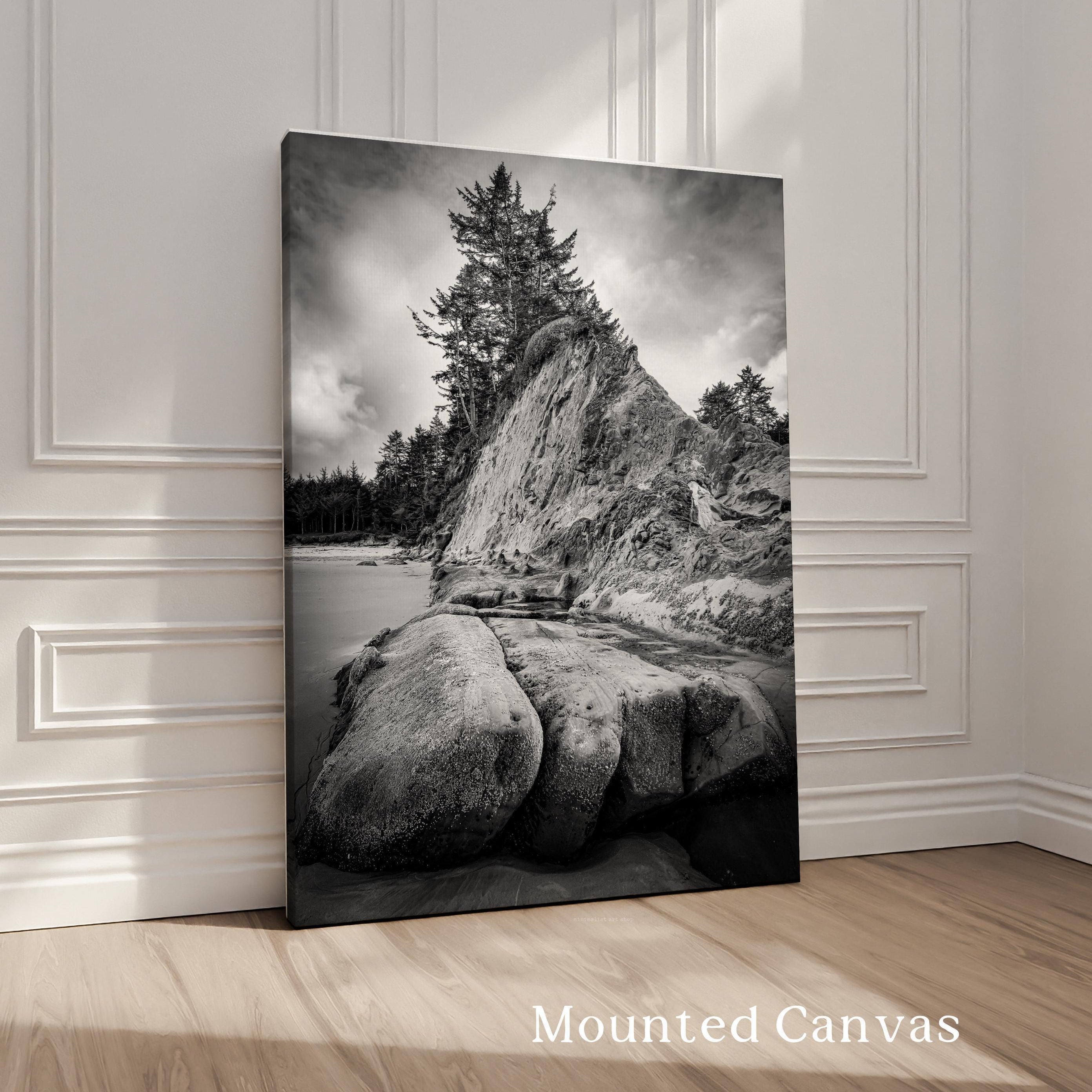 Bastendorff Beach, Oregon Coast Wall Art, Black and White Photography Print by Jessie Dysart