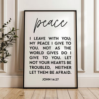 Christian Wall Art, Peace I Leave With You Print, John 14:27, Wall Decor