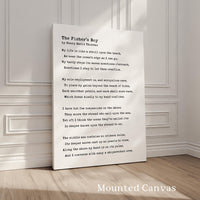 The Fisher’s Boy by Henry David Thoreau Poem Typography Art Print, My life is like a stroll upon the beach... (1849)