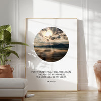 a picture of the ocean with a bible verse on it