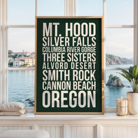 Oregon Natural Wonders Wall Art, Mt Hood, Silver Falls, Cannon Beach Travel Decor, PNW