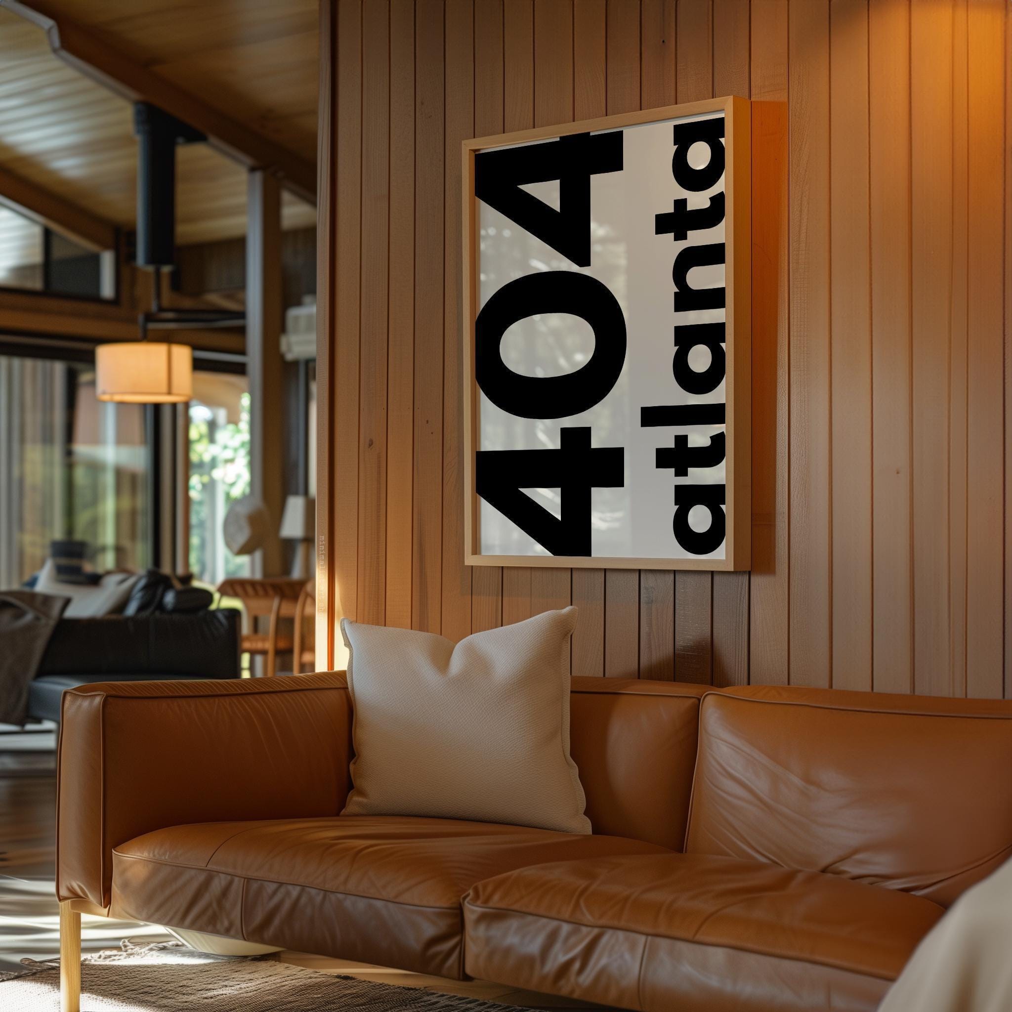 404 Atlanta Print, Area Code Wall Art, Minimalist Typography, Home Decor