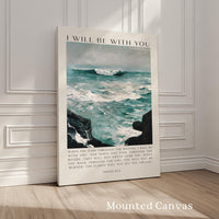 Christian Wall Art, Isaiah 43:2 Scripture Print, Winslow Homer Seascape, I Will Be With You