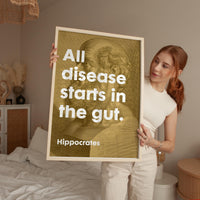 All disease starts in the gut. Hippocrates Quote Typography Art, Wellness, Fitness, Inspiration, Health