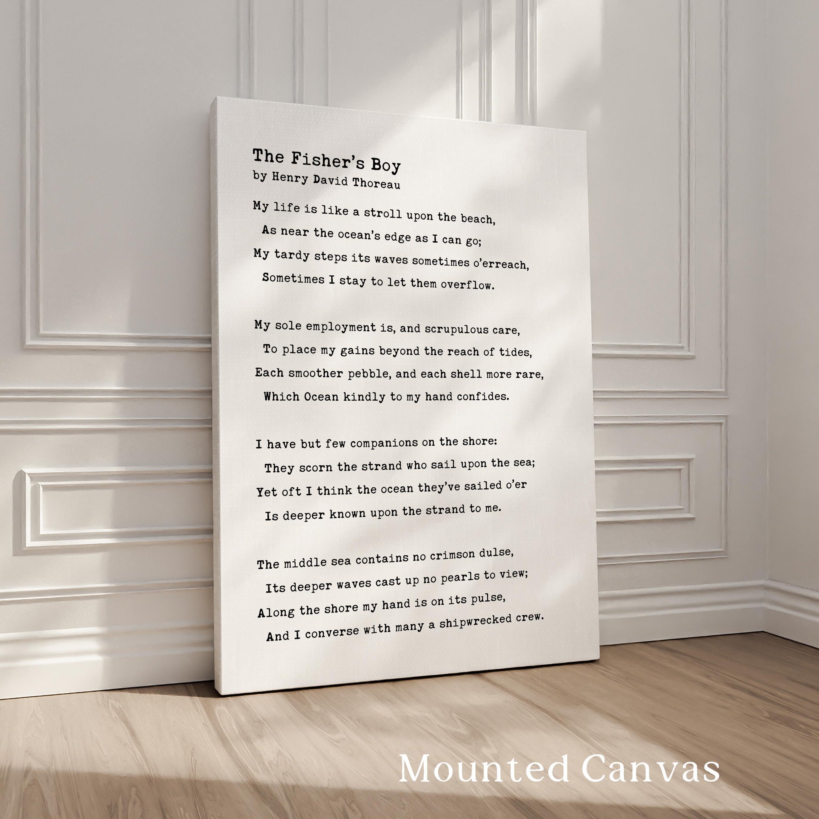 The Fisher’s Boy by Henry David Thoreau Poem Typography Art Print • My life is like a stroll upon the beach... (1849)