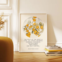 Fruit of the Spirit, Is love, joy, peace, patience, kindness, Galatians 5:22•23, Art Print