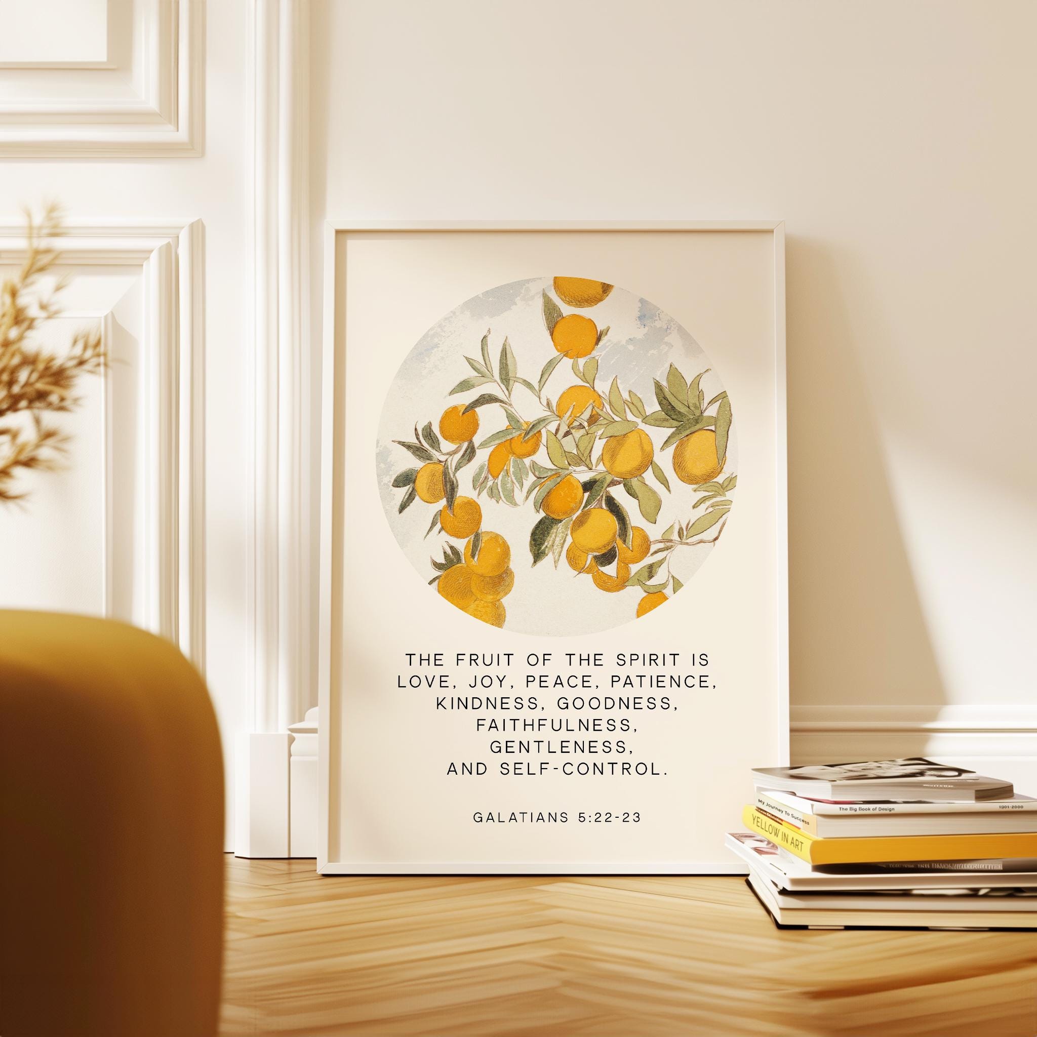 Fruit of the Spirit, Is love, joy, peace, patience, kindness, Galatians 5:22•23, Art Print