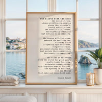 She Flirts With the Moon Literary Print, Poetry Art, Jessie Dysart Poem, Nature Lover Gift