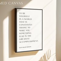 To Be Yourself Typography Print, Ralph Waldo Emerson Quote, Inspirational Wall Art