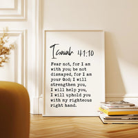 Fear not, for I am with you - Isaiah 41:10 Verse - Typography Art Print