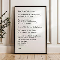The Lord's Prayer Typography Art Print - Our Father, Who Art In Heaven, Hallowed Be Thy Name - Matthew 6: 9-13