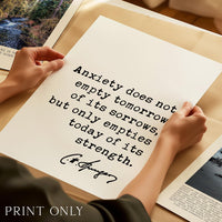 Anxiety Quote Print, Charles Spurgeon Quote, Inspirational Wall Art, Mental Wellness Decor, Encouragement Gift
