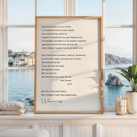 E E Cummings The Moon Looked Into My Window Print, Poetry Wall Art, Literary Typography Decor
