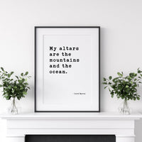 My altars are the mountains and the ocean., Lord Byron Twilight Poem Typography Art, Nature Quotes, Environmentalist, Conservation
