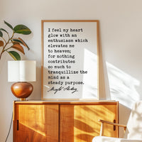 I Feel My Heart Glow Art Print, Mary Shelley Frankenstein Quote, Inspirational