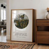 Henry David Thoreau Quote Print: "I Took a Walk in the Woods" Nature Wall Art