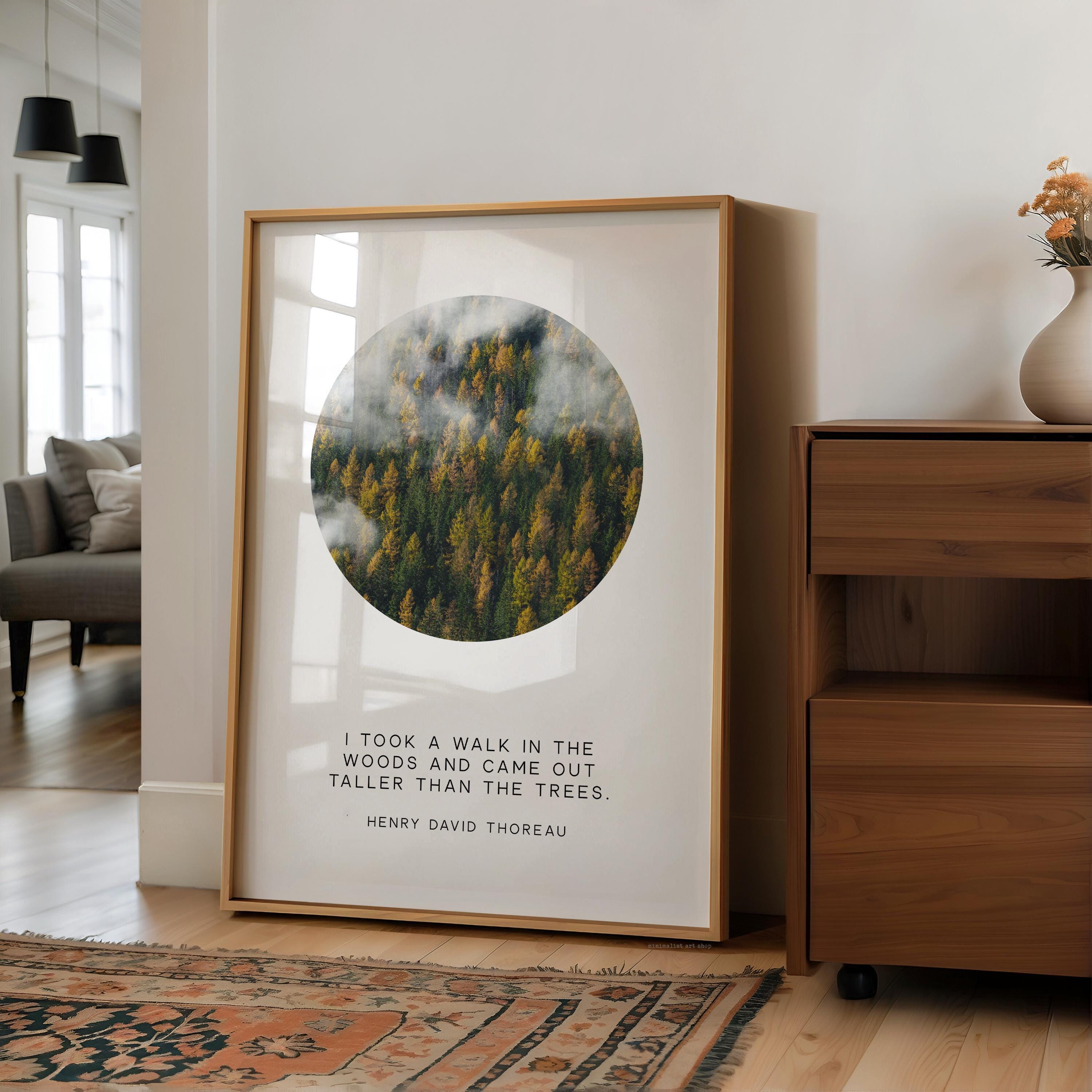 Henry David Thoreau Quote Print: "I Took a Walk in the Woods" Nature Wall Art