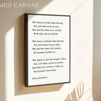 The Brain is Wider Than the Sky • Typography Art Print • Emily Dickinson Poem