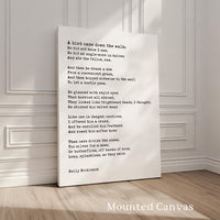 A Bird Came Down the Walk, Emily Dickinson Poem, Typography Art Print