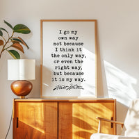 I go my own way... • Walt Whitman Quote • Typography Art Print