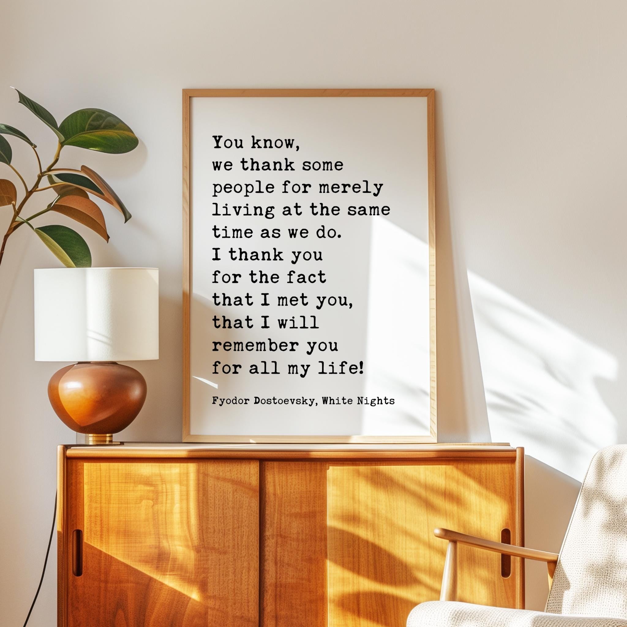 Fyodor Dostoevsky Wall Art • White Nights Quote • Typography Art Print • Literature