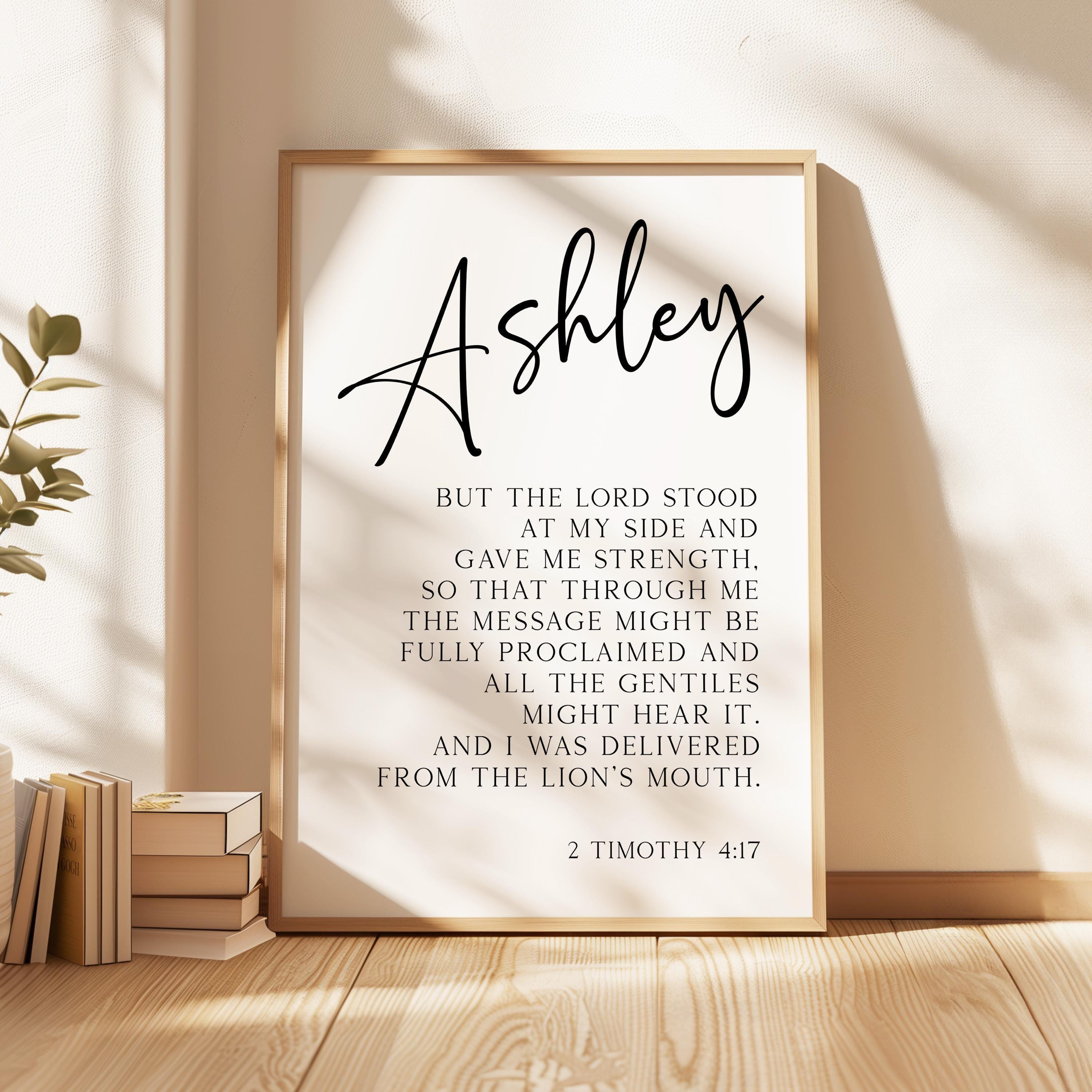 But The Lord Stood At My Side, 2 Timothy 4:17, Personalized Typography Art Print