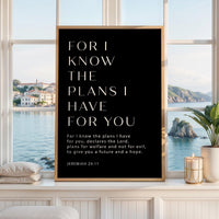 Jeremiah 29:11 Bible Verse Print, For I Know The Plans, Christian Wall Art