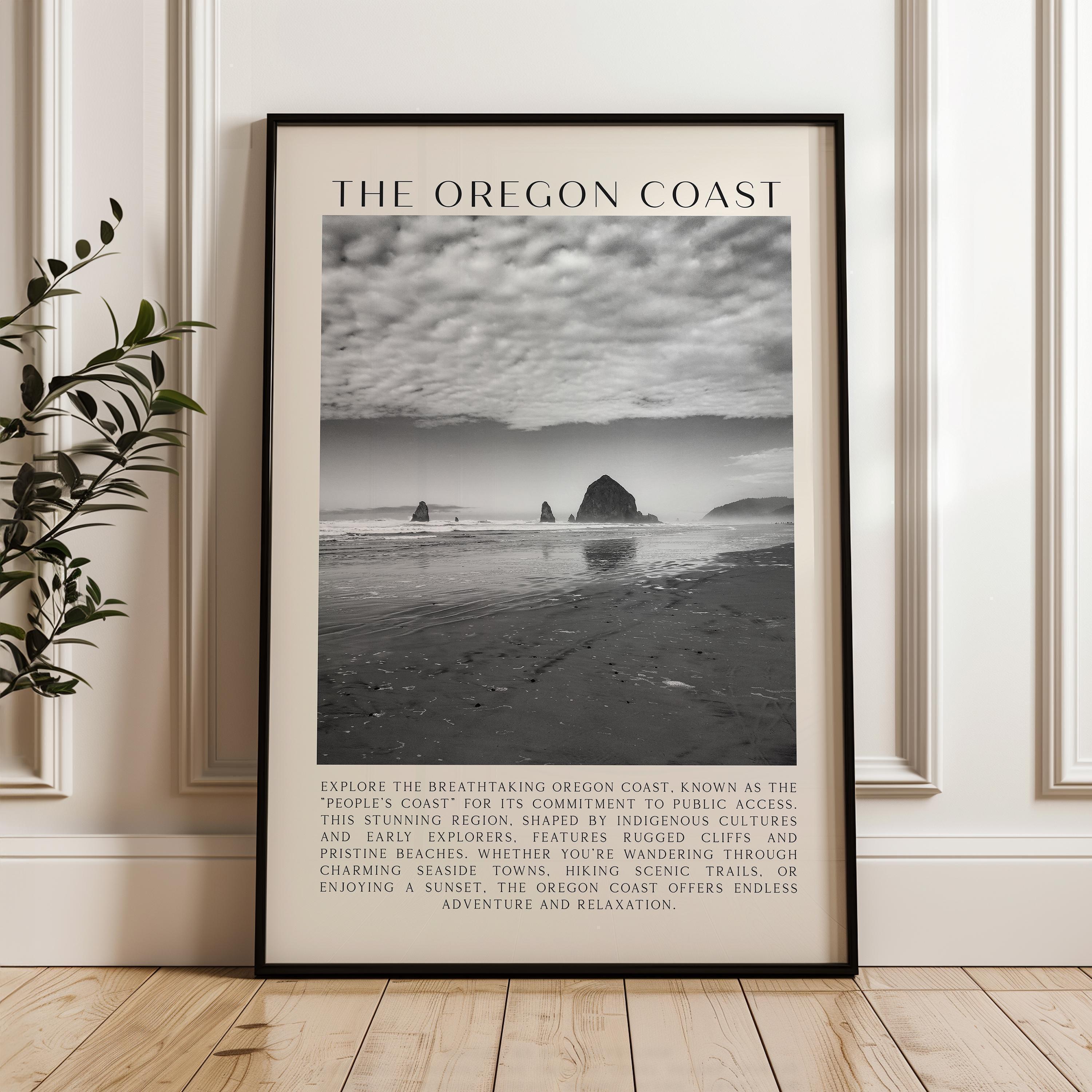 The Oregon Coast Typography Art Print, Cannon Beach, Photo, Travel, The People's Coast