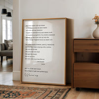 E E Cummings The Moon Looked Into My Window Print, Poetry Wall Art, Literary Typography Decor