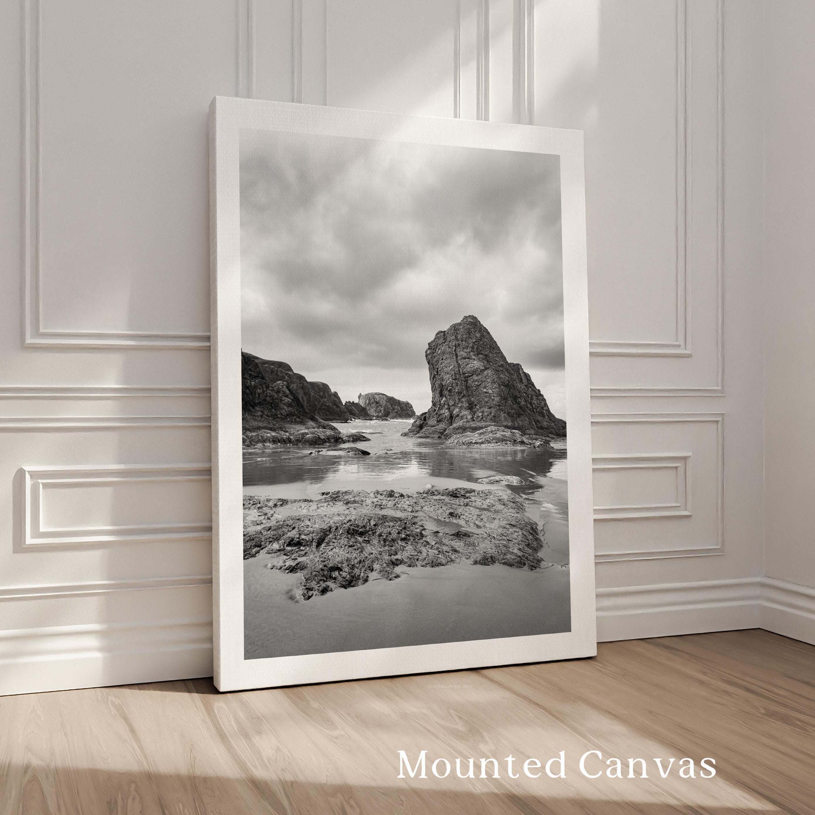 Bandon Beach Black White Photo Print Oregon Coast, Wall Art Moody, Photography Jessie Dysart