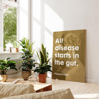 All disease starts in the gut. Hippocrates Quote Typography Art, Wellness, Fitness, Inspiration, Health