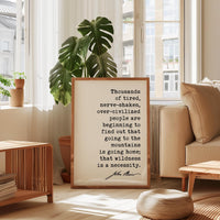 John Muir Quote Print, Going to the Mountains Is Going Home, Hiking Wall Art, Mountain Decor, Nature Lover Hiker Gift