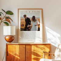 Personalized Wedding Anniversary Prayer with Photo and Names - Art Print