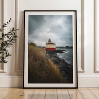 Coquille River Lighthouse Print in Bandon, Oregon, Moody Coastal Photography by Jessie Dysart
