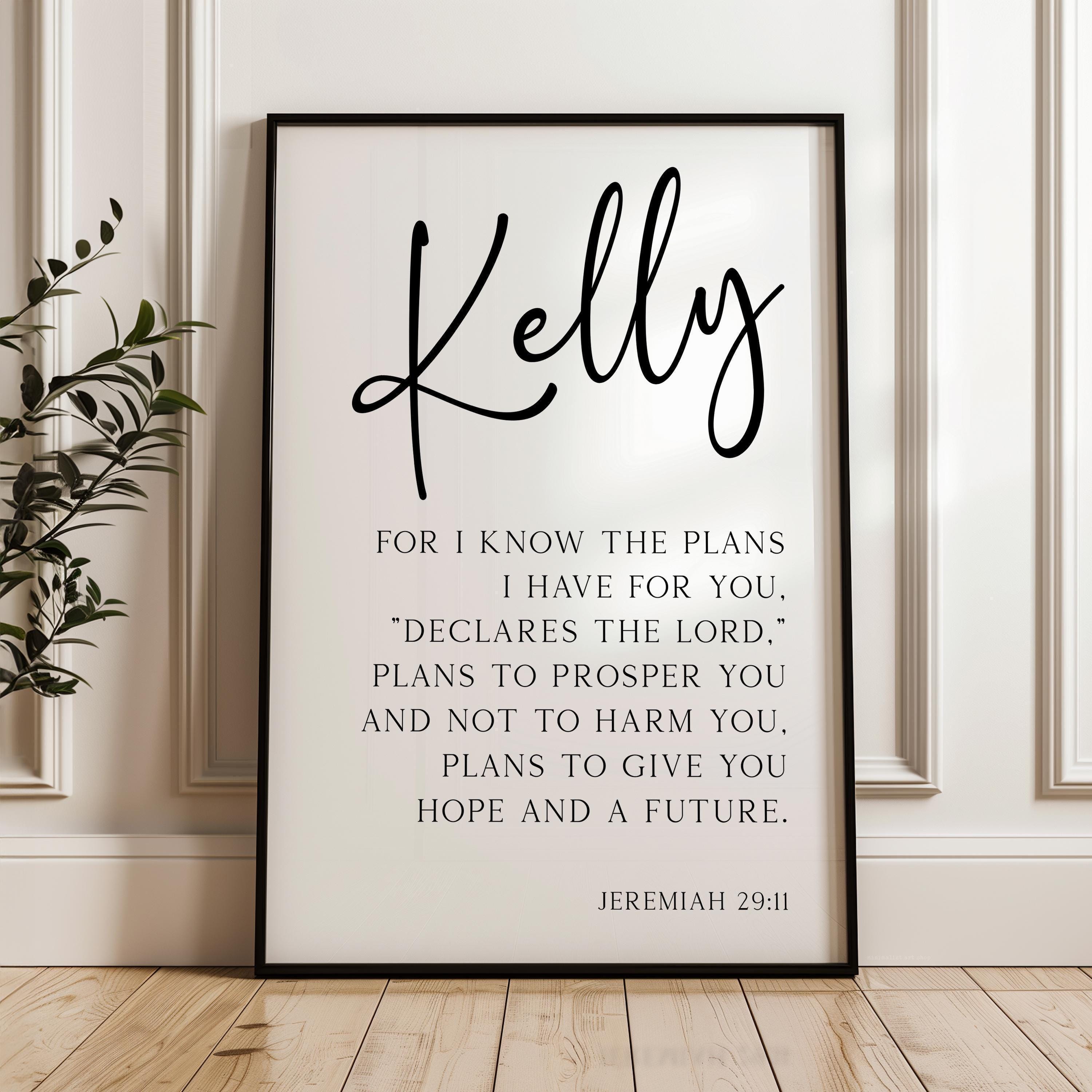 Jeremiah 29:11 Wall Art, For I Know The Plans - Personalized Inspirational Quote