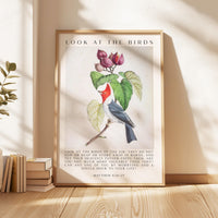Matthew 6:26-27 Bible Verse Print, Look at the Birds Scripture Wall Art