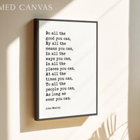 Do All The Good You Can Print, John Wesley Quote Wall Art, Inspirational Decor