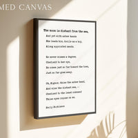 The Moon Is Distant From the Sea, Emily Dickinson Poem, Typography Art Print